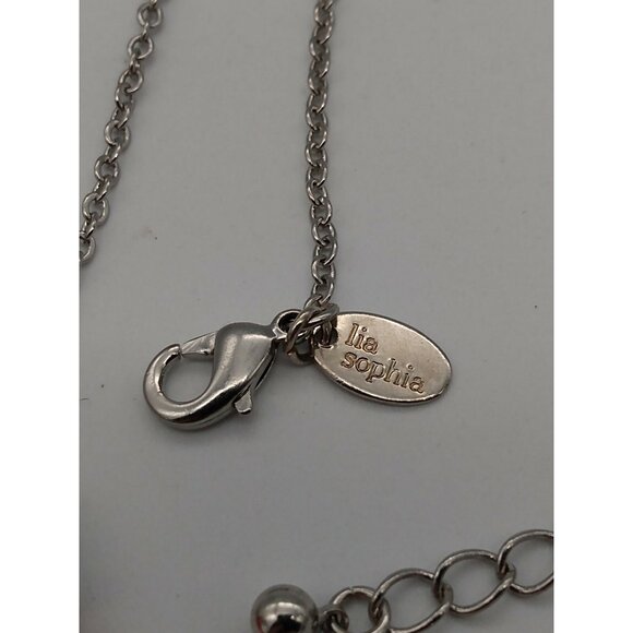 Lia Sophia Silvertone Orange Tassel charm chain necklace (30"-32") - Picture 2 of 7